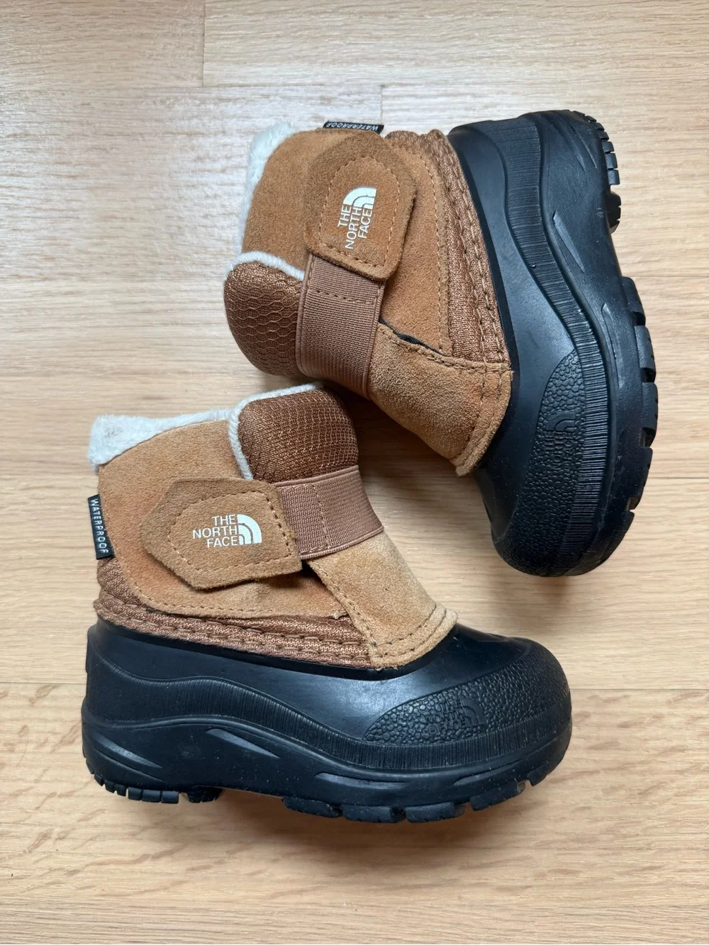 The North Face Brown/Tan Suede Winter Booties with Black Soles